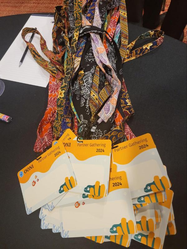 OONI Partner Gathering 2024 lanyards and badges