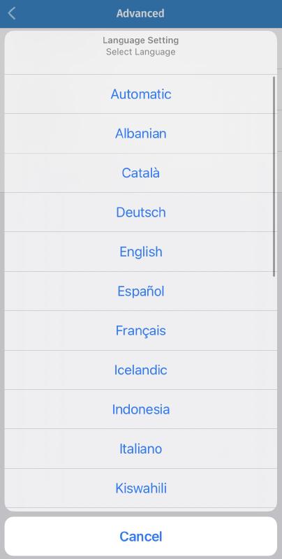 Language Settings