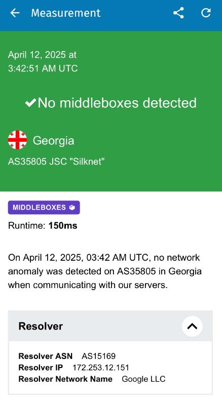 NDT speed test details